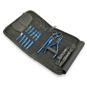 Customized Hair Extensions Tool Beauty Supply Blue Plasma Hair Pliers Black Plastic Clips Gripper Kit Set