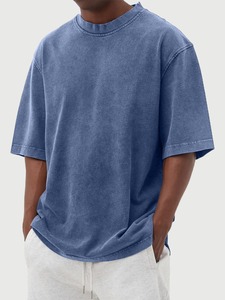 <b>Men</b> Oversized Classic Street Wear Custom Style Fashion Loose Size 100% Cotton Acid Wash Plain <b>Pink</b> t-<b>Shirt</b> Summer Fashion - Product Image 2