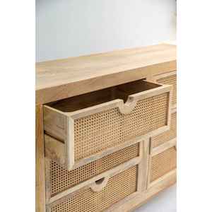 Stockholm Six Drawers Aparador de madera de ratán - Product Image 4
