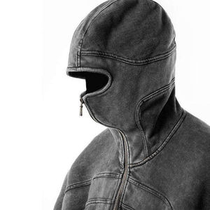 Sweat à capuche zippé intégral pour homme, 100 % coton molletonné, avec options de couleurs multiples et motifs personnalisables avec logo. - Product Image 3