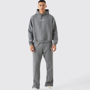 Style de remise en forme personnalisé hommes 100% coton Chenille doublure polaire survêtement sérigraphie brodé à capuche logo patchs - Product Image 4