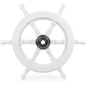 Nautical Premium Sailor's <b>Hand</b> Crafted Brass & <b>Wooden</b> Ship Wheel Brown Color Round Ship Wheel Gift Item Home Wall Decor - Product Image 5