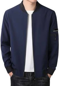 <b>Men's</b> <b>Casual</b> Slim Fit Softshell Sportswear Wind <b>Jacket</b> Winter Season Stand Collar Lightweight Bomber <b>Jacket</b> - Product Image 3