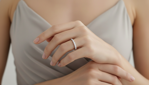 Anillo de Oro de 14K con Diamantes Naturales de Corte Brillante Redondo para Mujer, Engastado con Puntas, Chapado en Rodio, para Uso Diario |   0.24Ctw Chapado en Rodio para Uso Diario - Product Image 5