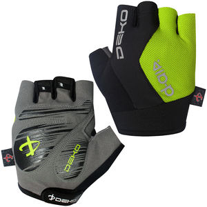 Gants de vélo mi-doigts d'été, design jaune personnalisé et matière polyester pour le vélo et le cyclisme - Product Image 1