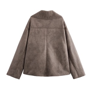 Chaqueta de doble cara 2025 para mujer, abrigo informal, sobrecamisa elegante, botón Vintage, moda de otoño - Product Image 4