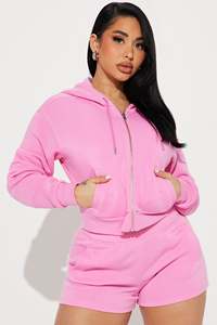 ชุดวอร์มผ้าฝ้าย2ชิ้นสำหรับผู้ชายชุดกางเกงขาสั้นแบบมีซิปสำหรับฤดูหนาวโลโก้ตามสั่ง - Product Image 5