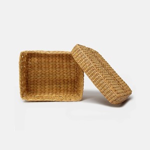กล่องเก็บผักตบชวาแบบยั่งยืนกล่องหวายธรรมชาติสำหรับจัดระเบียบ - Product Image 2