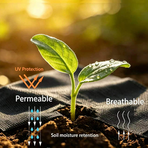 Toile <span class=keywords><strong>géotextile</strong></span> tissée durable, paillis respirant pour couverture du sol, protection contre les mauvaises herbes pour aménagement paysager 4ft x 50ft - Product Image 5