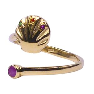 Anillo de tortuga chapado en oro de Plata de Ley 925 - Product Image 4