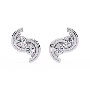 Brillantes Pendientes Geométricos de Oro de 18K con Incrustaciones de Diamantes Cultivados en Laboratorio - Product Image 4