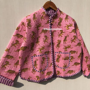 Tigre fait à la main matelassé vestes coton Floral Style bohème automne hiver veste manteau Streetwear Boho matelassé réversible veste - Product Image 3