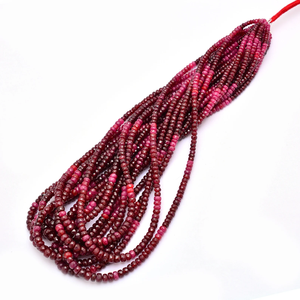 AAA + Multi Red Longido Ruby Gemstone 3mm-5.5mm Faceted Rondelle Beads Ombre Red Ruby Precious Gemstone Cut Beads pour bijoux - Product Image 2