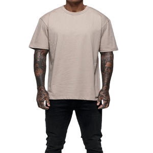 OEM hombre de peso pesado Vintage O cuello sólido gota hombro hombre camiseta impresa personalizada transpirable sostenible Hip Hop camisa suelta - Product Image 1