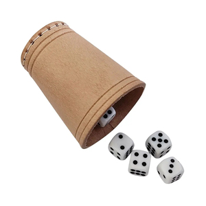 Custom Factory Wholesale Handmade Genuine Leather Square Luxury Dice <b>Cup</b> Heavy Duty Raw Leather Dice <b>Shaker</b> <b>Cup</b> Set Dice - Product Image 1