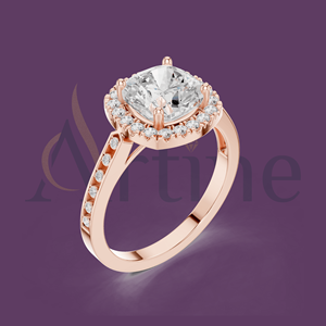 Anillo de moissanita de corte redondo de 14K Ajuste clásico de 6 puntas - Product Image 1