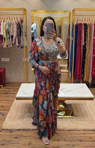 Sari en soie de haute qualité le plus vendu Saree de séquence de fausse georgette avec chemisier fantaisie vêtements de fête pour femmes indiennes et pakistanaises - Product Image 4