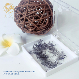 ขนตาปลอม Promade Fans Lash ต่อขนตาจากเกาหลี ทำจากเส้นใย PBT ให้ความเป็นธรรมชาติ ยาว หนา งอนแบบไขว้ ก้านสั้น ผลิตด้วยมือในเวียดนาม สำหรับแต่งหน้า - Product Image 1
