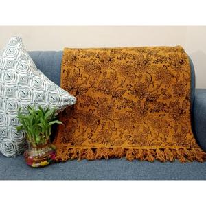 Hecho a mano 100% algodón bloque de lujo impreso sofá manta ecológica ligera producto hecho a mano borlas algodón Premium - Product Image 1