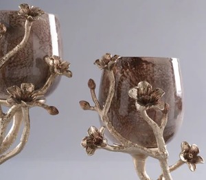 Handcrafted Golden Aluminium Candle Stand With Hurricane Glass Perfect For Elegant Living <b>Bedroom</b> And Dining Decor - Product Image 5