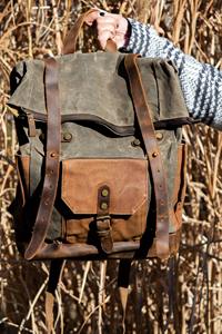 Leather Canvas Luxury Retro Vintage Large Capacity Lightweight Travel School <b>Laptop</b> <b>Backpack</b> LCBP-0195 - Product Image 3