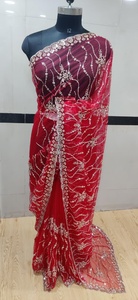 Sari Premium para Mujer con Bordado de Lentejuelas y Tela de Red, con Pieza de Blusa sin Coser | Sari de tela de red para mujer | Sari Elegante para Mujer para Todas las Temporadas - Product Image 2