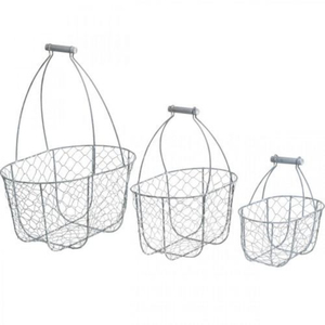 Cesta de Alambre Metálica Negra de Alta Calidad con Asas de Madera, Contenedor Organizador de Acero para el Hogar, Cocina - Product Image 4