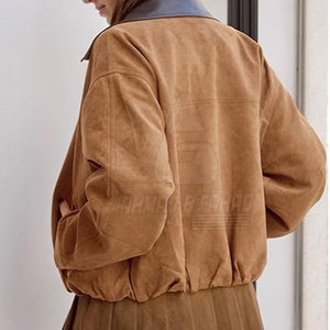 Chaqueta de Punto de Cuero de Gamuza para Mujer, Textura Suave, Transpirable, Ecológica, para Looks Urbanos a la Moda - Product Image 5