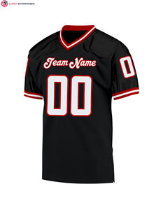 Camiseta de fútbol americano con estampado de sublimación de alta calidad, Camiseta con cuello en V, camiseta de fútbol Vintage personalizada - Product Image 3