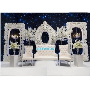 กรอบไฟเบอร์สีขาวทันสมัยทันสมัยสำหรับเวทีรับแต่งงานฉากหลังตกแต่งงานแต่งงานที่ดีงาม - Product Image 1