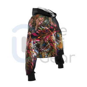 Venta al por mayor de tops cortos para mujeres y niñas de patrón sólido tops de yoga para el invierno de estilo casual tops cortos para mujeres personalizado sudaderas con capucha conjunto - Product Image 4