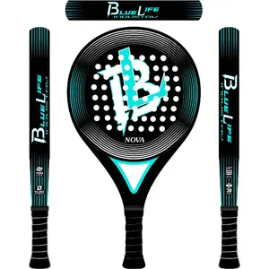 Logo personalizzato carbon paddle 3k 12k 18k racchetta da paddle tennis forma rotonda