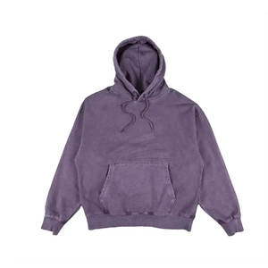 Sudaderas con capucha ecológicas sólidas desgastadas lavadas con ácido 3D al por mayor para hombres de talla grande temporada de invierno poliéster/forro polar de algodón liso - Product Image 1