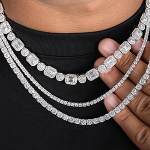 Pendentif personnalisé en argent massif 925 de 2,5 pouces, taille brillant, avec moissanite, style hip-hop glacé, chaîne en corde plaquée or, cadeau tendance - Product Image 4