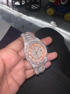 Montre Hip Hop en diamant pour homme faite à la main, véritable VVS, Moissanite, bracelet en acier inoxydable, cadran en verre, testeur de passe, cadeau d'anniversaire - Product Image 2