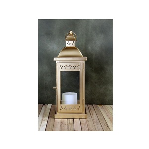 Lanterne porte-bougie en métal avec couvercle, Design moderne et personnalisé, pour la décoration de noël - Product Image 1