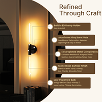 Lampu Dinding LED Tubular Hitam Matte Mewah Modern Berkualitas Tinggi, Lampu Dinding Kamar Tidur Villa dengan Batang Panjang dan Bodi Kaca Kustom