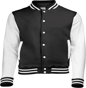 Veste design personnalisée pour hommes, manteau, vente en gros, sortie d'usine, veste universitaire décontractée à boutons et manches contrastées avec grande poche et support pour hommes - Product Image 1