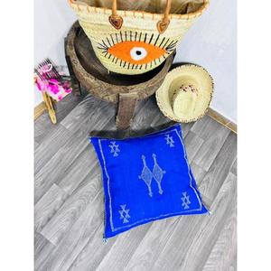 Funda de Almohada Marroquí Hecha a Mano, Funda de Cojín Tradicional Bereber, Cojín Decorativo Boho para Sofá, Almohada Decorativa de Algodón para el Hogar - Product Image 1