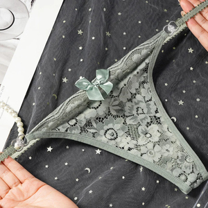Premium Sexy Lace Panties Women Nylon Spandex Floral Sheer Mesh Breathable Boyshort Lingerie Knitted Hole OEM Wholesale - Product Image 2