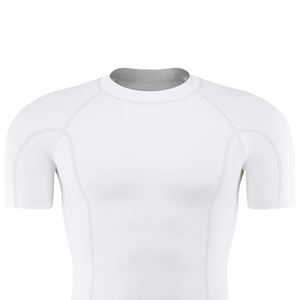 Camiseta de compresión de gimnasio para hombre, camiseta de entrenamiento para correr transpirable de tela elástica ajustada - Product Image 6