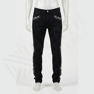Nouveau jean en denim pour homme, tendance, personnalisé, de haute qualité, style streetwear, taille mi-haute, délavé, ample, style hip-hop, vente en gros - Product Image 1