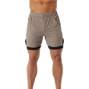 Pantalones cortos deportivos personalizados para hombre 2025, ropa de gimnasio de cintura media de Color sólido para entrenamiento deportivo, cómodos, informales, ecológicos, no tejidos - Product Image 1