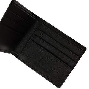 Cartera Delgada Bifold de Cuero Sintético Negro con Grabado, con Múltiples Ranuras para Tarjetas y Compartimento para Efectivo para Uso Diario - Product Image 4