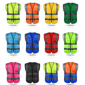 Gilet de sécurité réfléchissant haute visibilité ANSI Classe 2 avec 6 poches utilitaires, détection d'aiguilles, unisexe, pour travaux de construction - Product Image 2