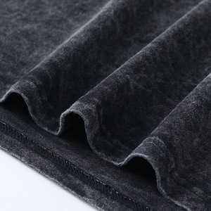 T-shirt vintage en coton délavé à l'acide avec logo personnalisé pour hommes High Street Style T-shirt uni tissé - Product Image 4