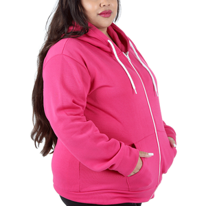 Women's Casual Red Zipper Hoodie Breathable Cotton Fleece <b>Pullover</b> Hoodie <b>Jumper</b> Streetwear Top For Women - Product Image 6