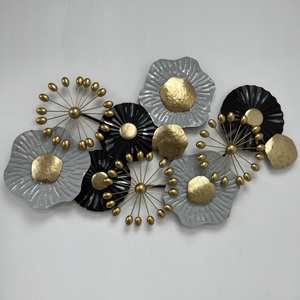 Art mural en métal 3D créatif nordique, décoration d'intérieur, pendentif suspendu en aluminium fait à la main, motif de plante - Product Image 5