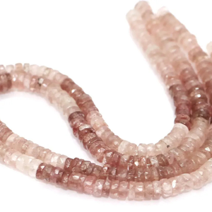 Cuentas Heishi de Alta Calidad con Forma de Neumático Facetado de Fresa, 5-8mm AAA++ Natural Rosa, Corte de Rueda Facetado de Fresa, Venta al por Mayor - Product Image 2