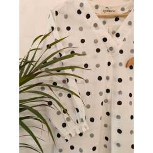 Conjunto de Kurta para Mujer con Estampado Clásico de Lunares Blancos Hecho a Mano - Product Image 4